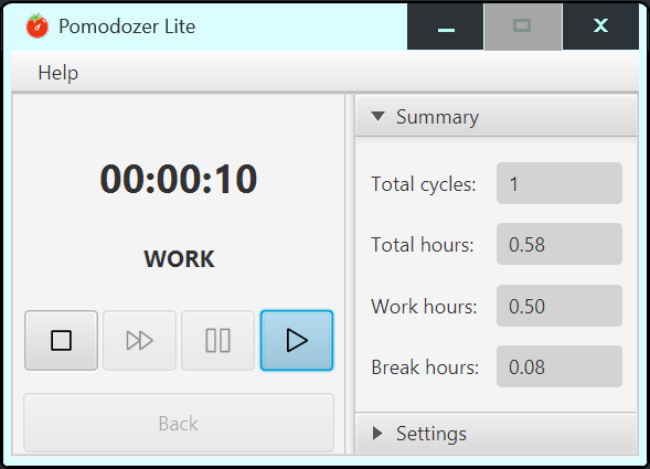Pomodozer Lite v1.1 - working